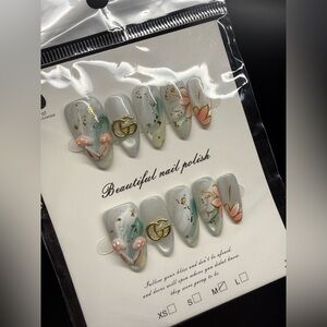 3D Mushroom Floral Designer Press On Nails